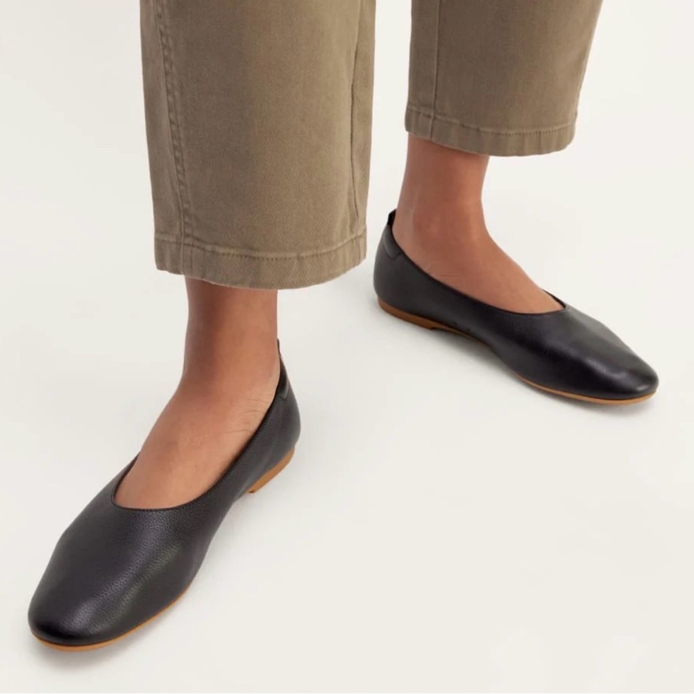 Everlane Black Leather the Day Glove Flats Sz 9.5